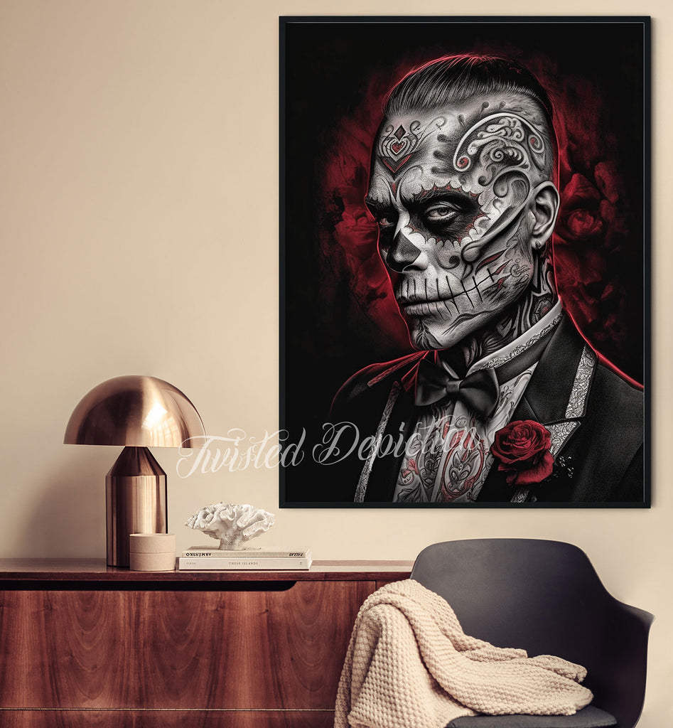day of the dead gangster painting