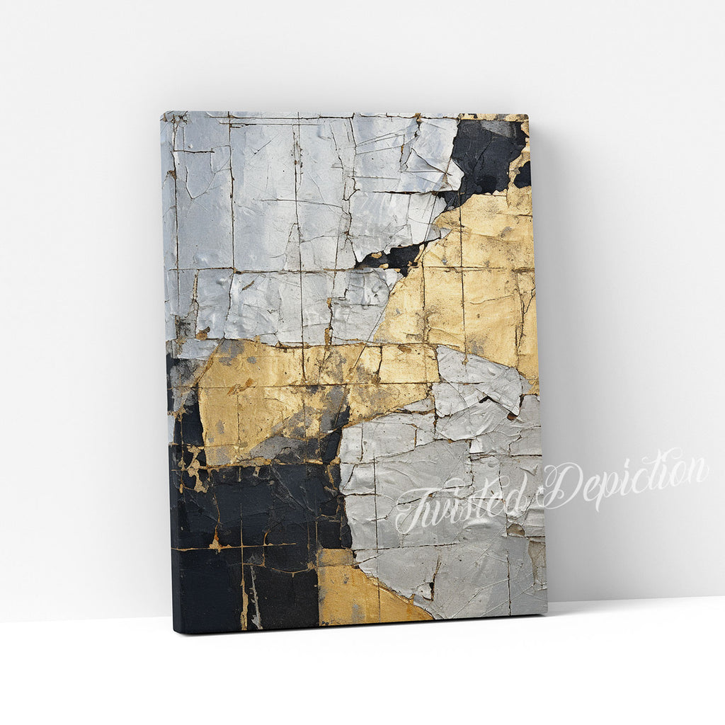 silver and gold abstract art