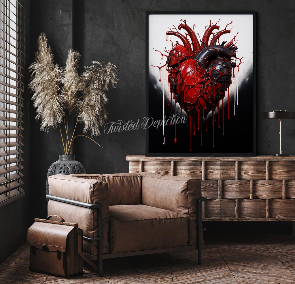 bleeding anatomical heart painting