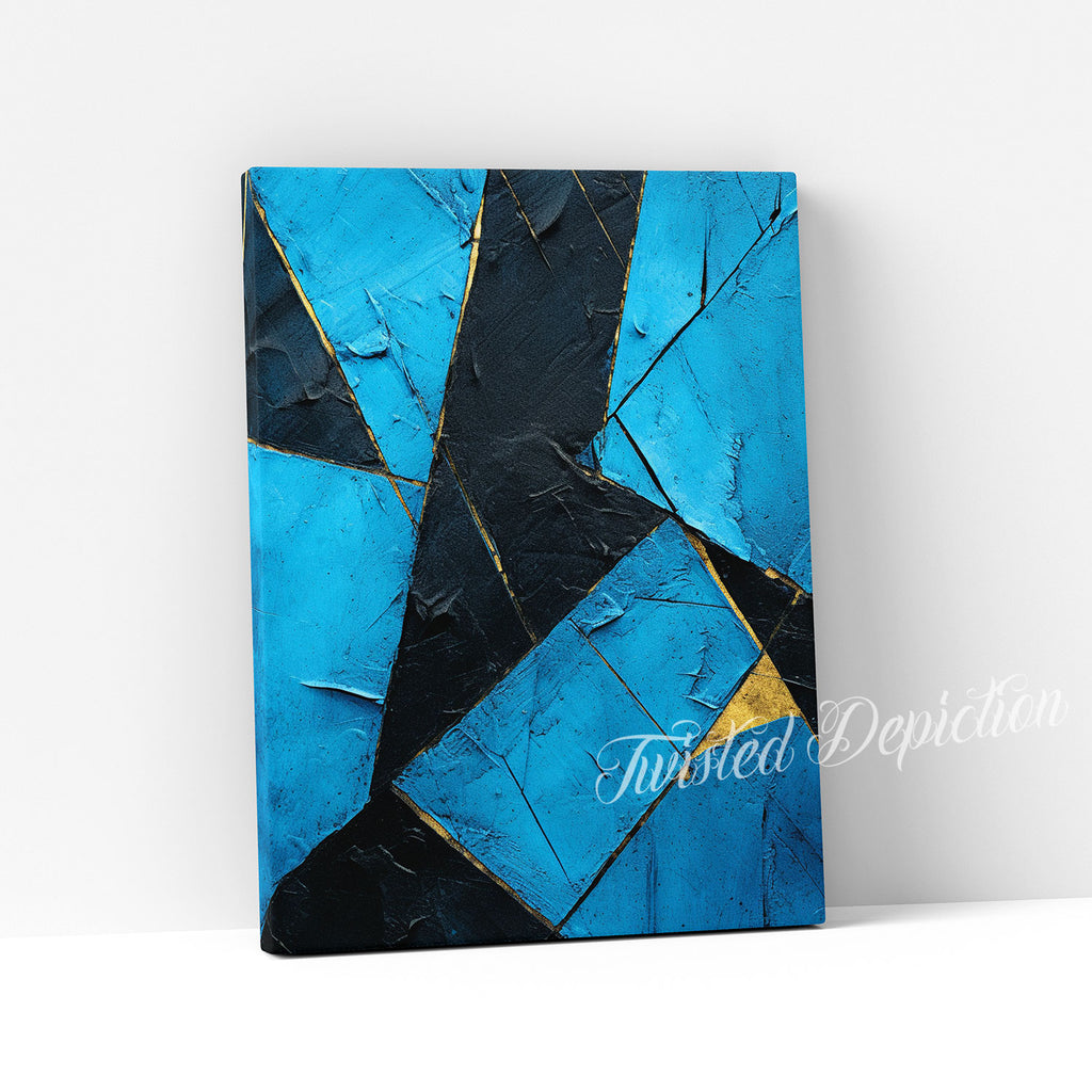 blue gothic abstract wall art painting