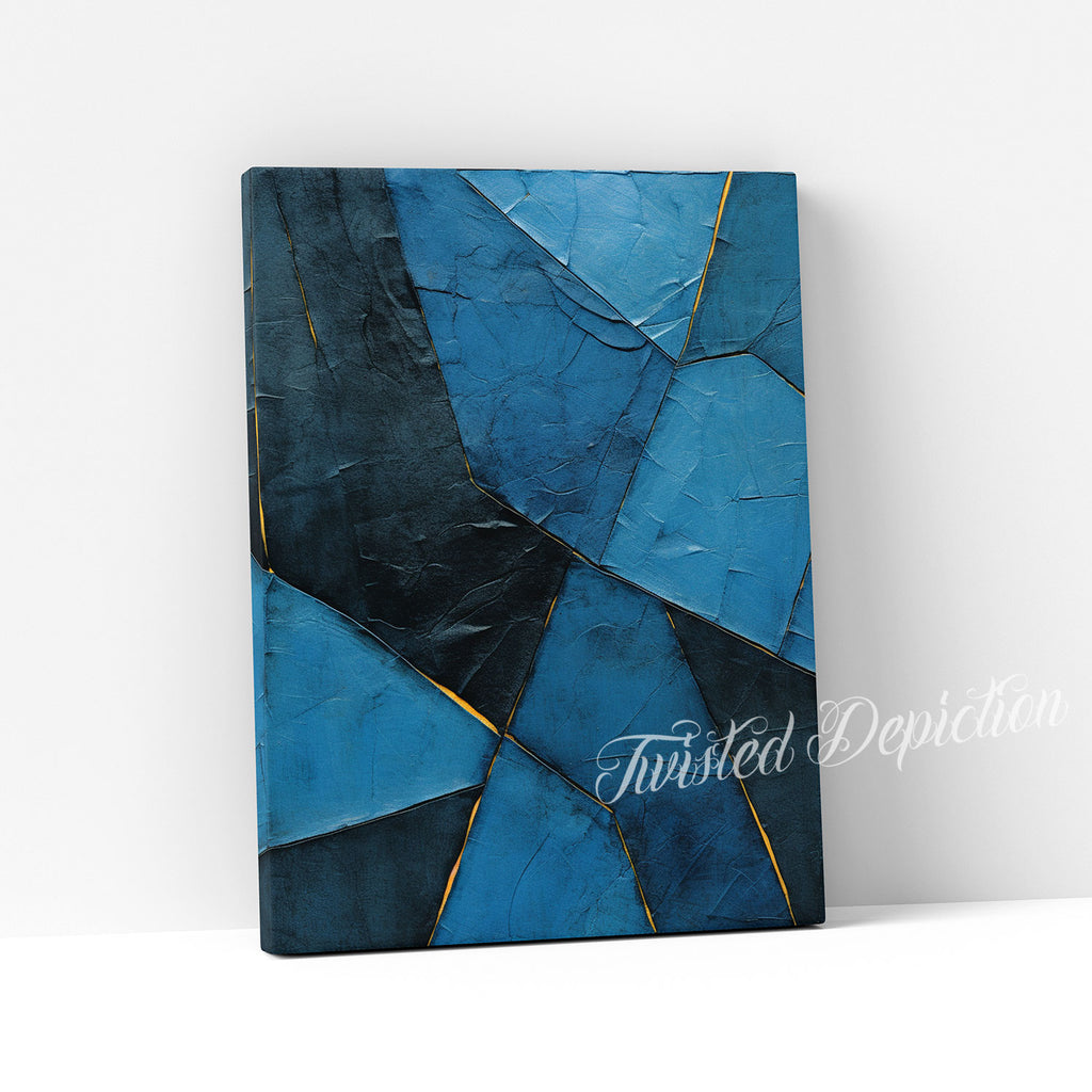 blue gothic abstract wall art painting