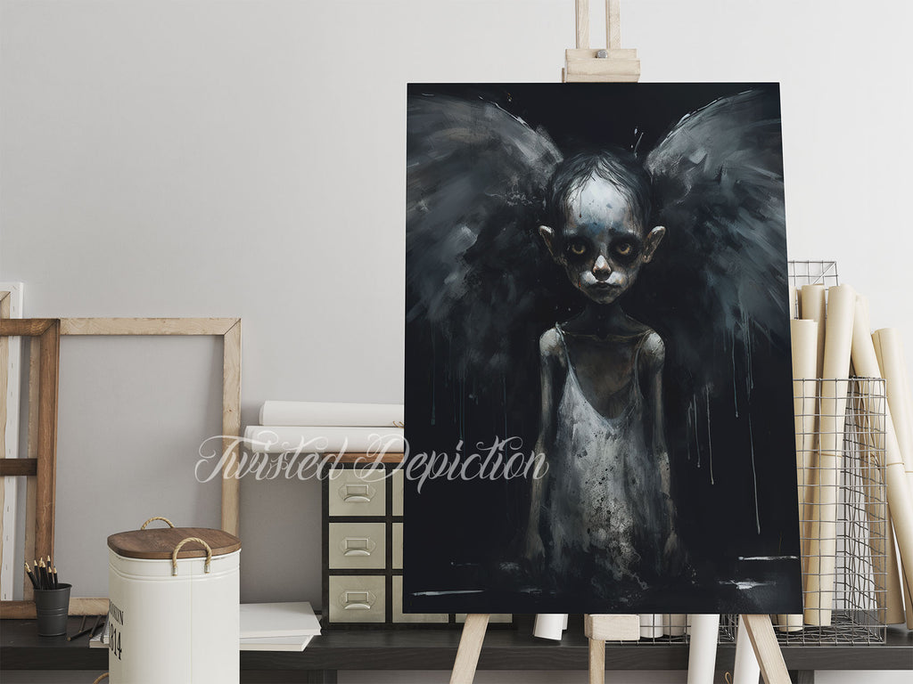 gothic creepy angel art painting
