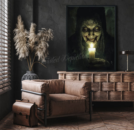 horror witch painting