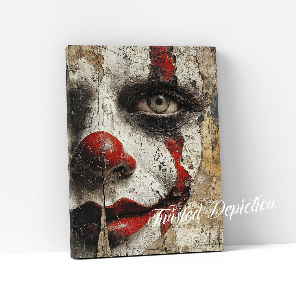 eerie clown abstract art