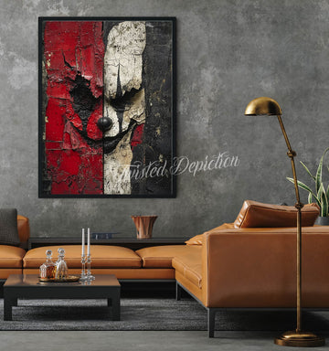 dark abstract clown art