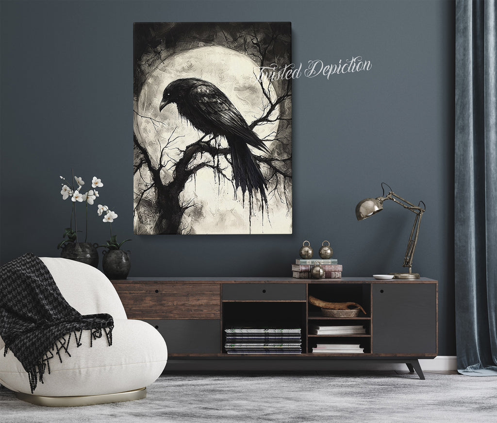 dark crow painting