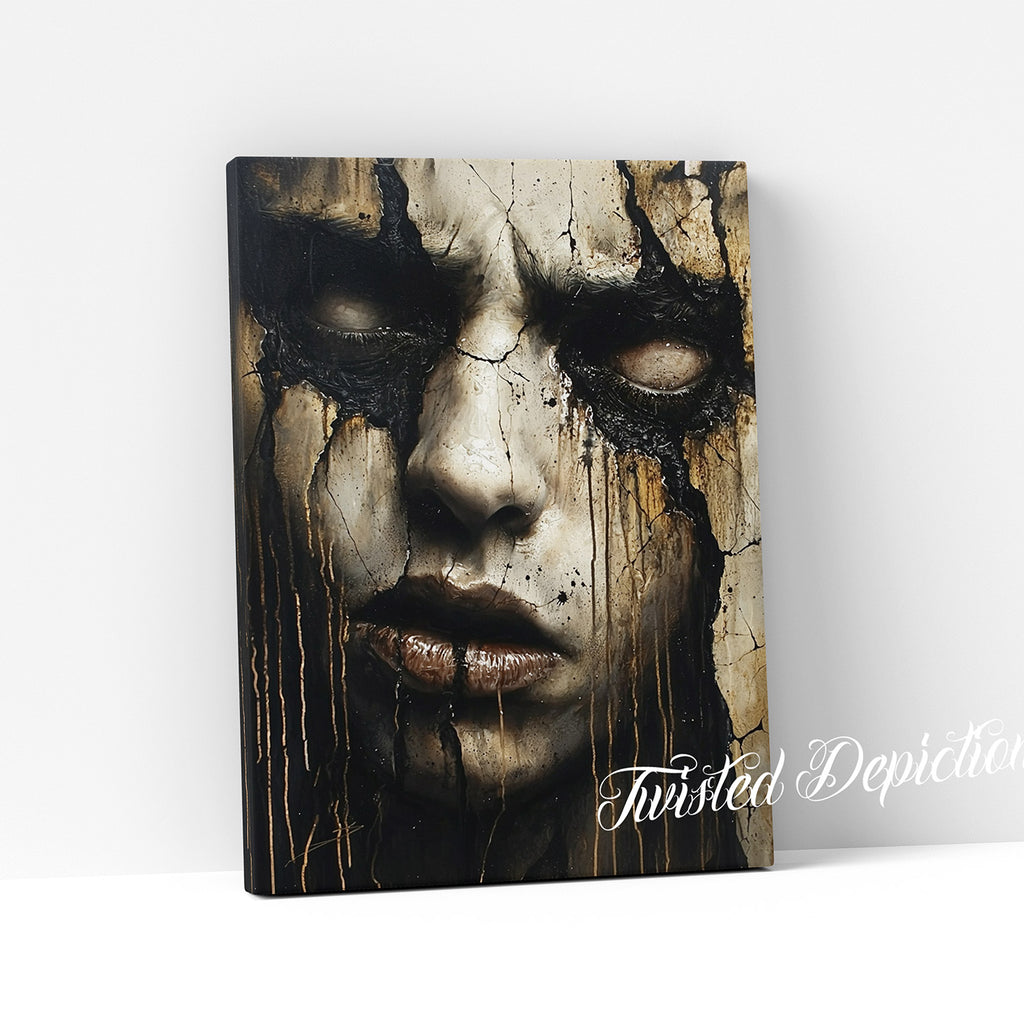 damaged dark art canvas art