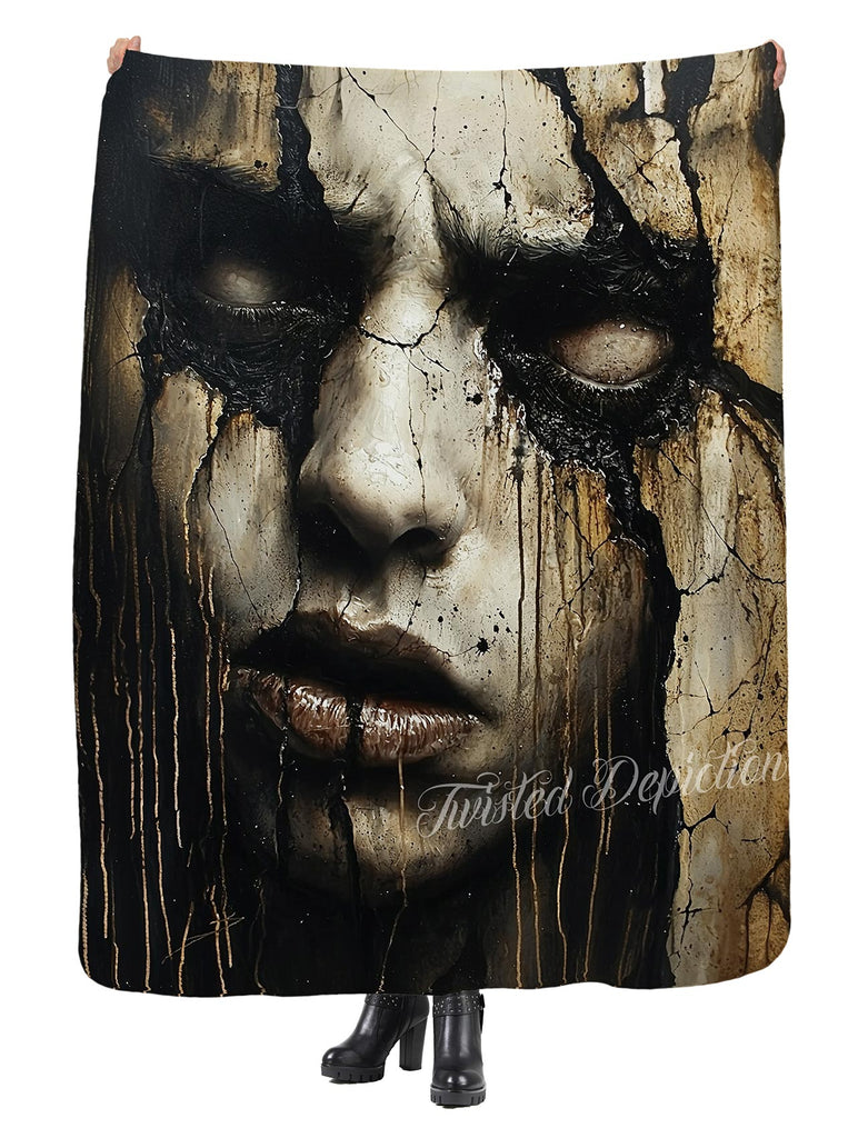 dark art sherpa blanket print