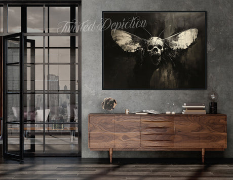 death moth skull art