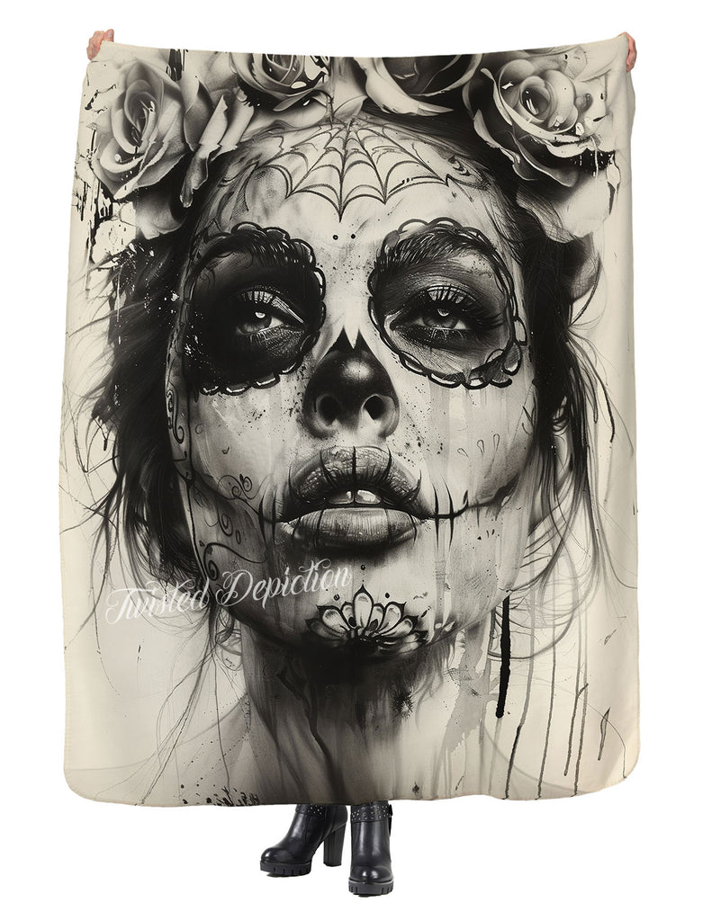 day of the dead sherpa blanket