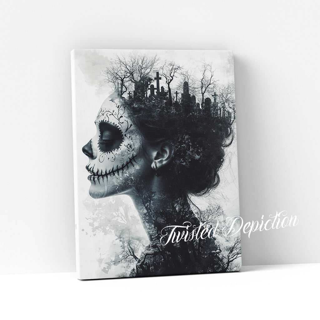 double exposure day of the dead art