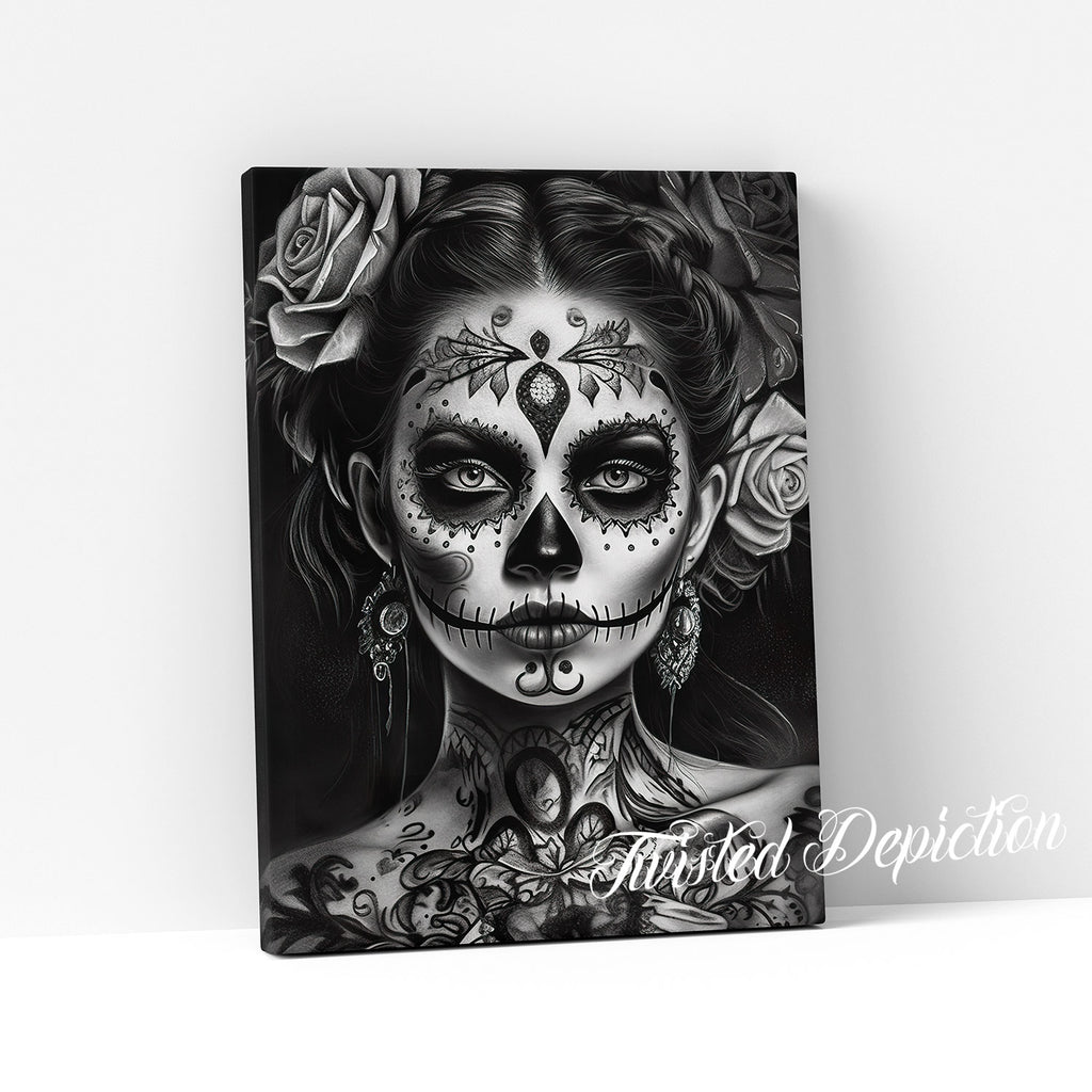 Day Of The Dead Girl Black And White Tattoo day-of-the-dead-girl-black-and-white-tattoo