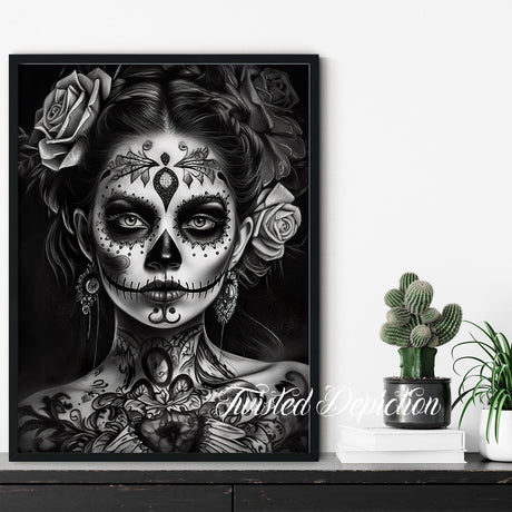 dia de los muertos painting girl