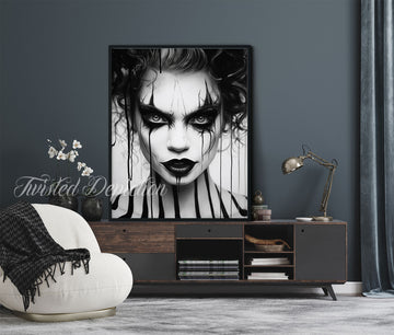 black and white gothic beauty wall art