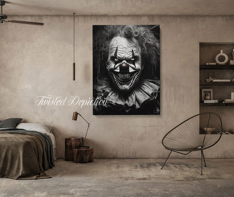 horror clown art piece canada