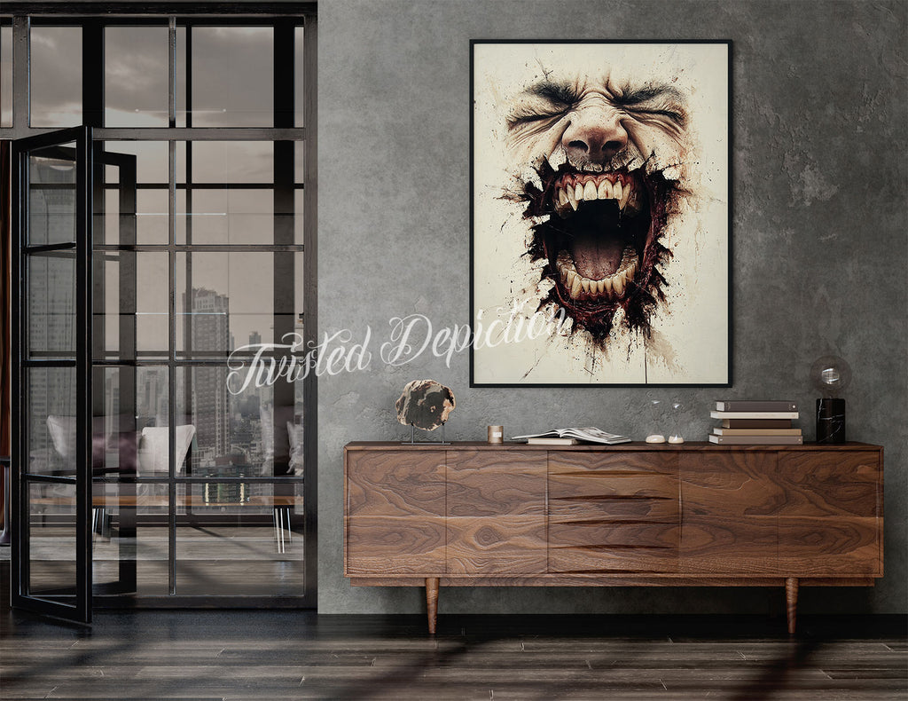 cracked flesh wall art face