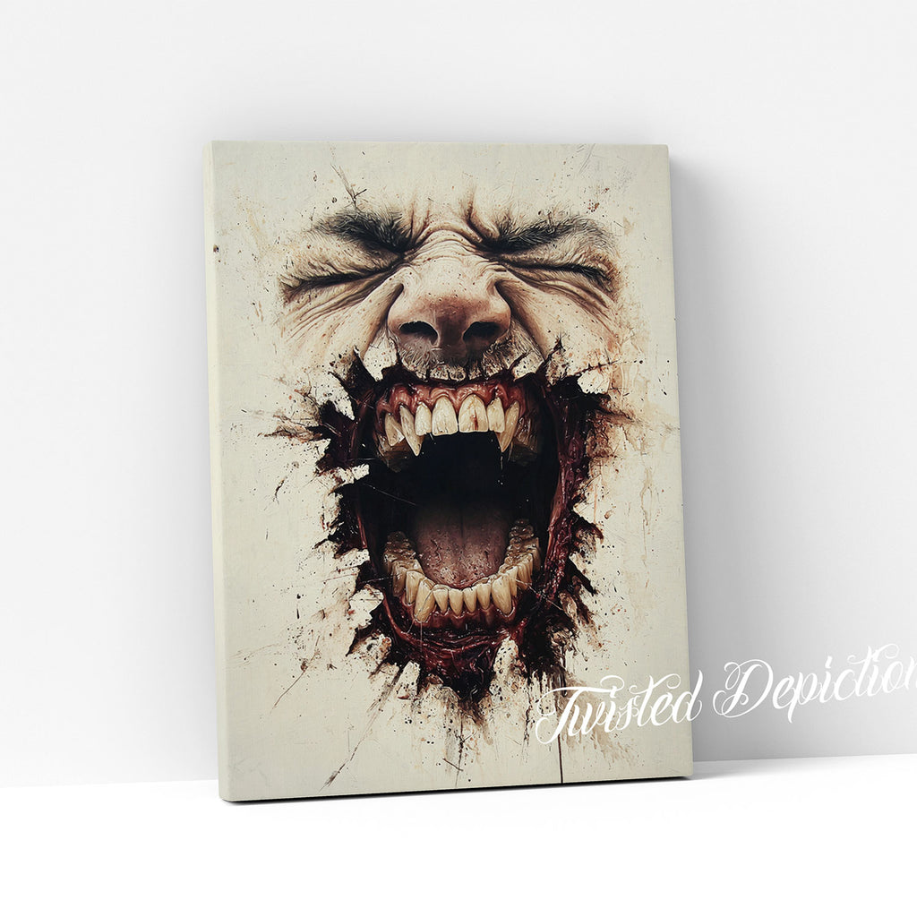 wall art emerging through cracked wall