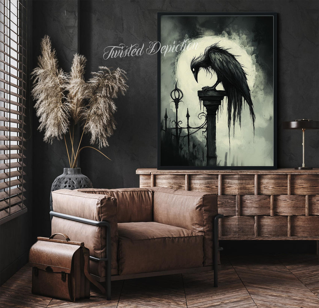 gothic raven crow art