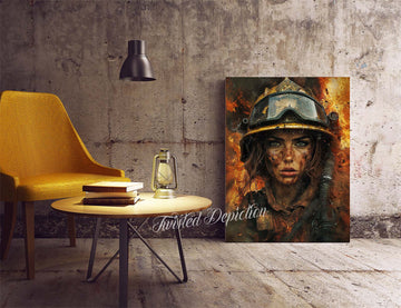 firefighter woman art