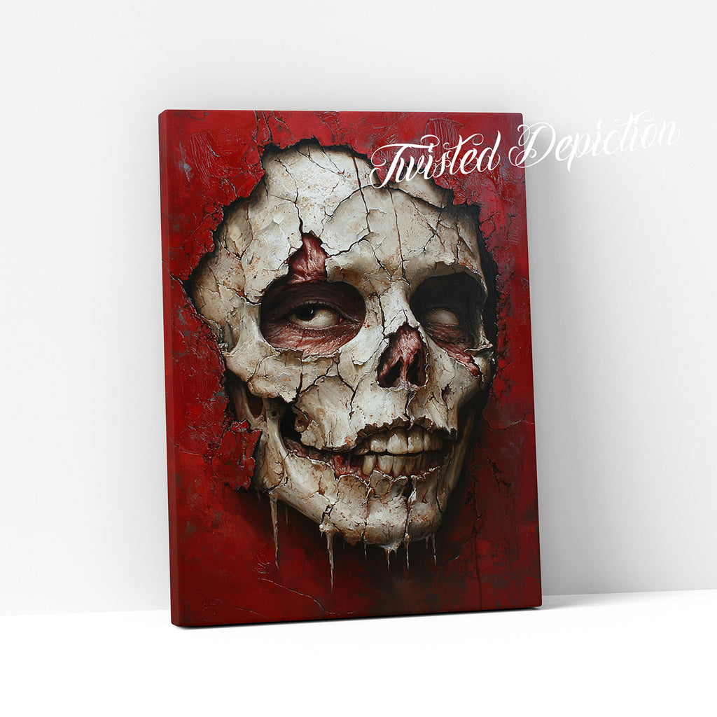 flesh skull canvas art