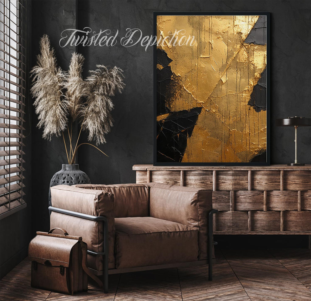 gothic gold abstract art painting