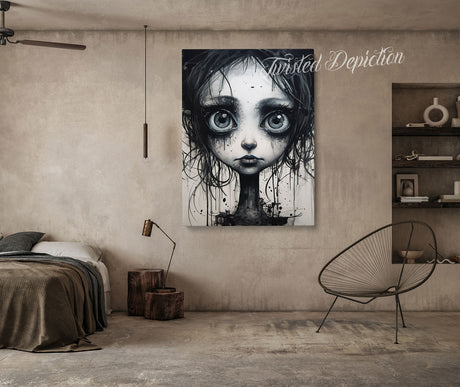 big eye girls art wall