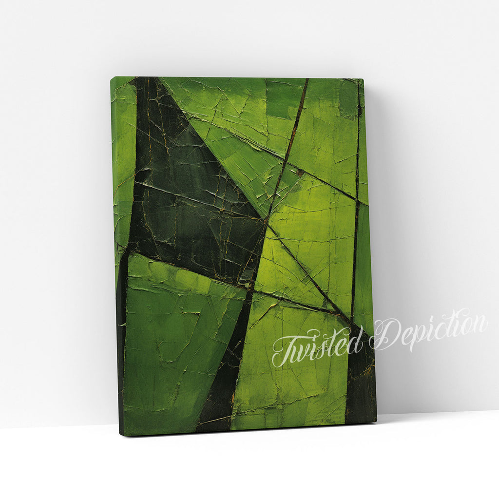 green gothic abstract wall art painting