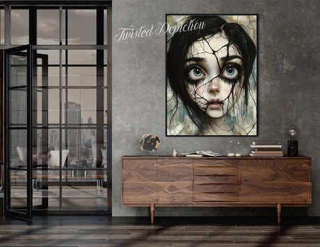 creepy girl wall art