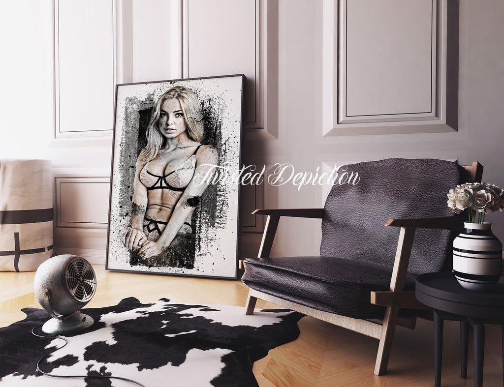 sexy lingerie model art painting