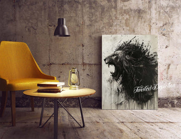 lion canvas art piece