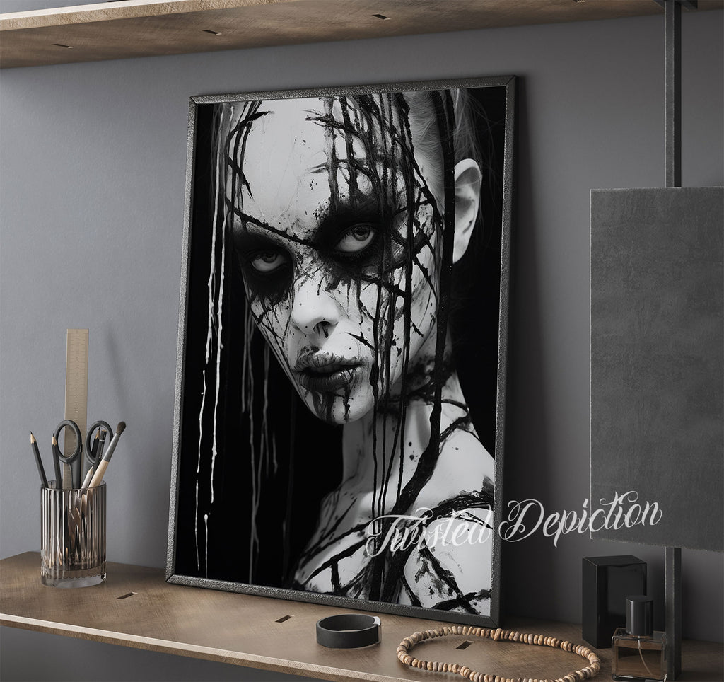 necro girl gothic painting