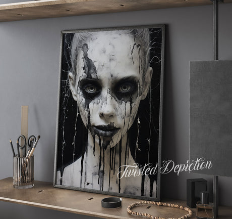 necropunk gothic girl fine art