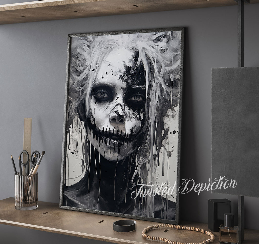 gothic woman horror art painting