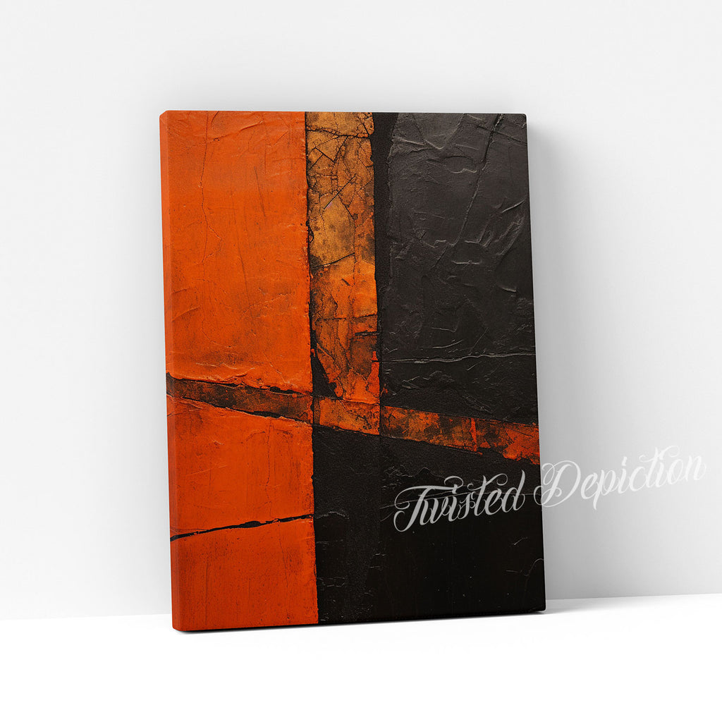 orange gothic abstract wall art painting