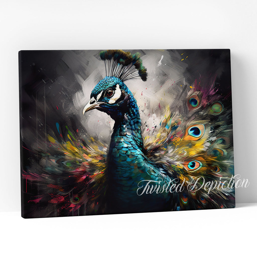 peacock canvas painting