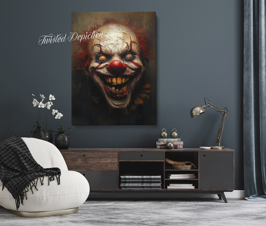 horror clown painting