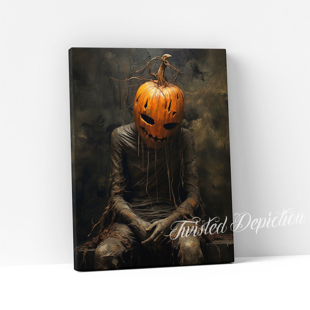 pumpkin man Halloween painting