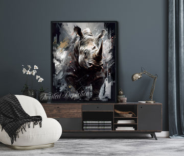 rhino painting fine art print