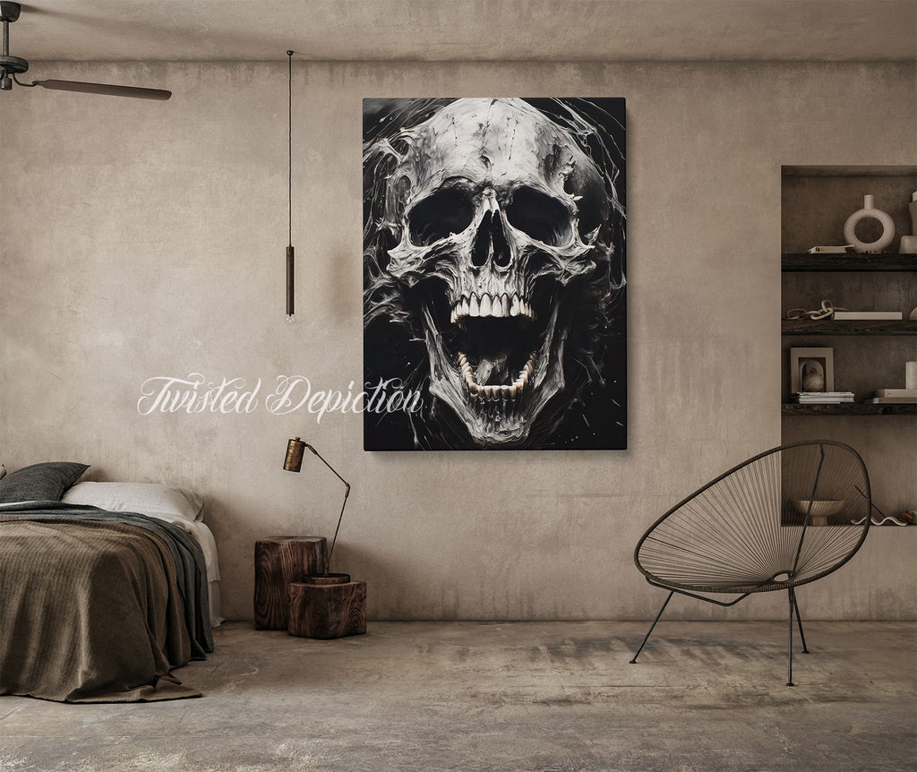 acrylic skull painting on canvas