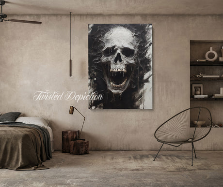acrylic skull painting art