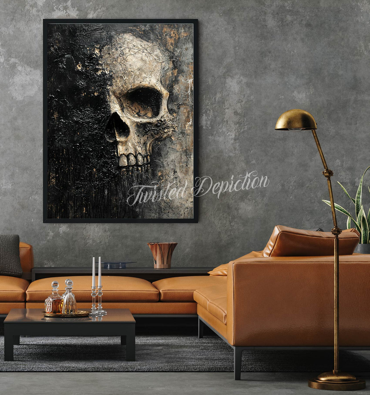 wall art skull painting