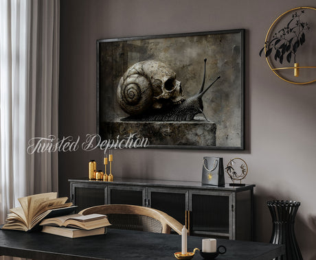snail skull art painting