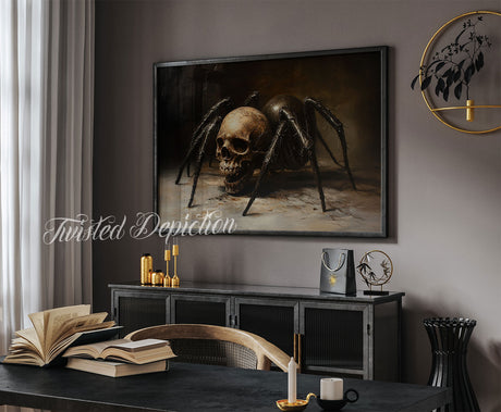 skull spider wall art