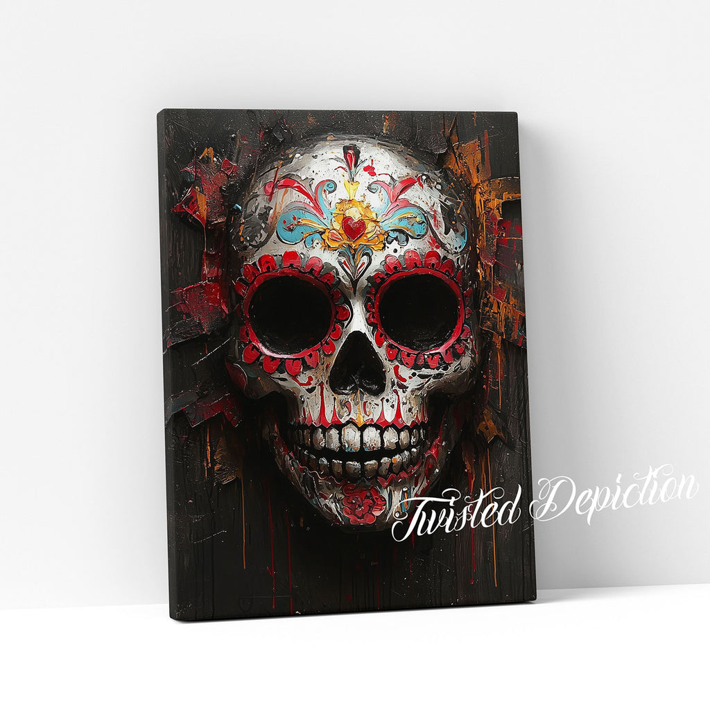 sugar skull canvas art