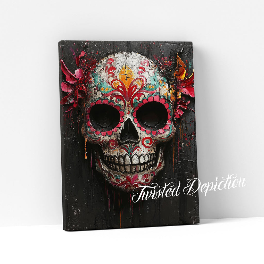 sugar skull canvas art