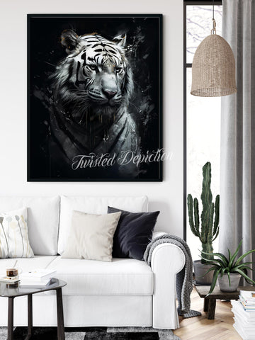 white tiger fine art painting