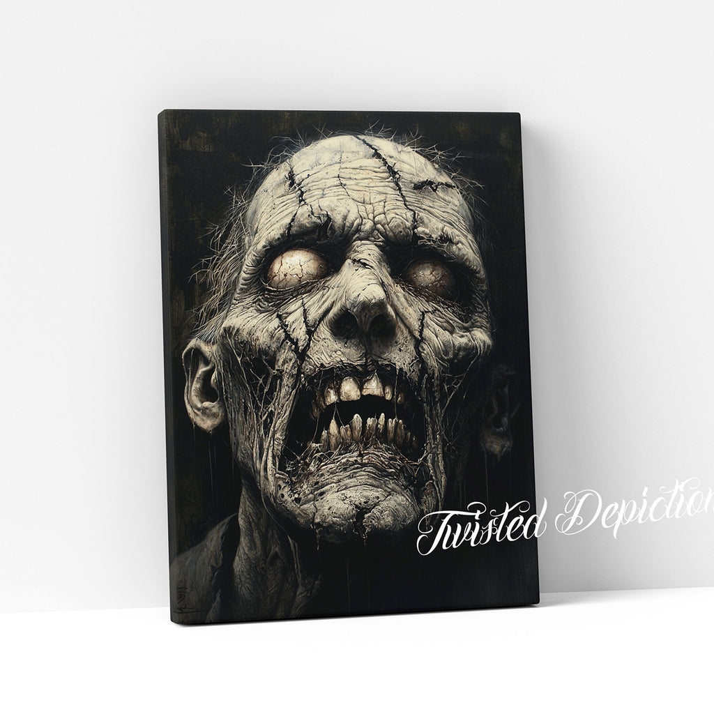 zombie canvas dark art
