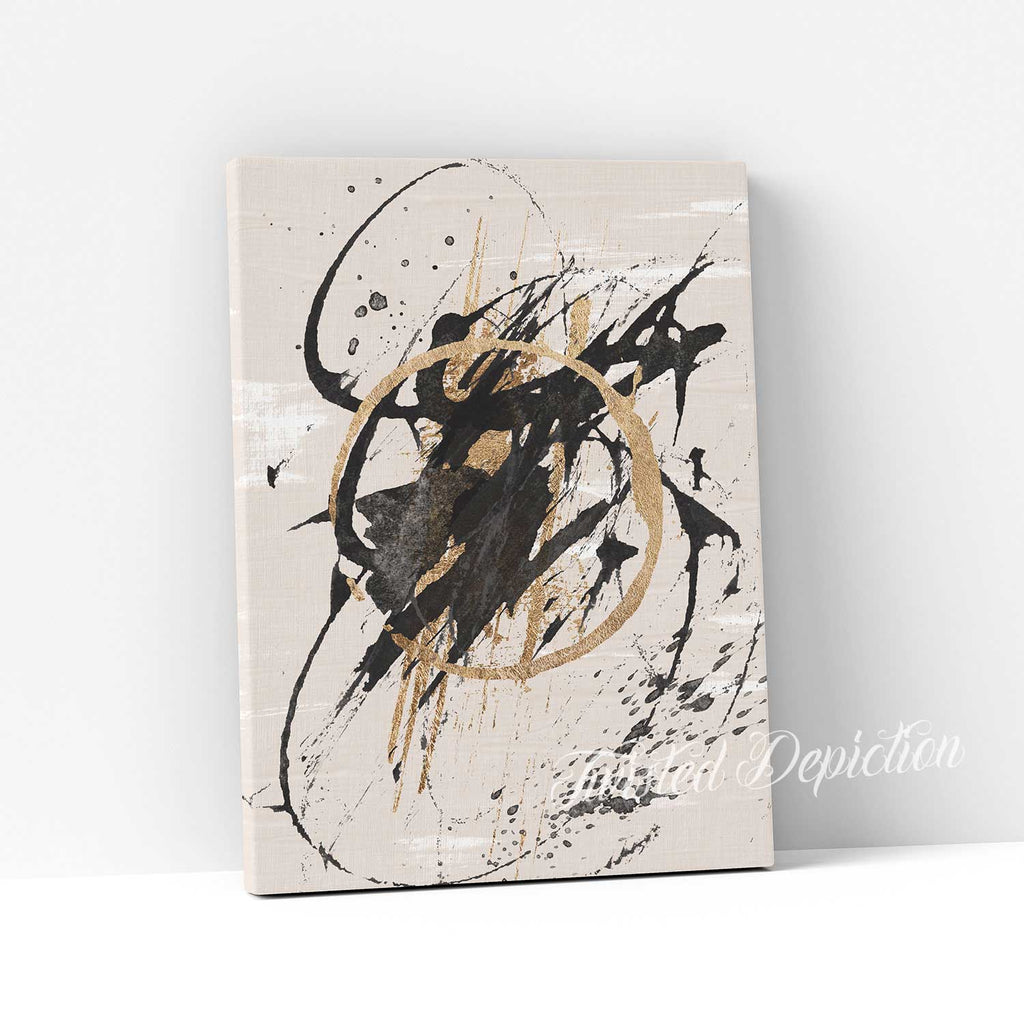 black and gold abstract painting canada