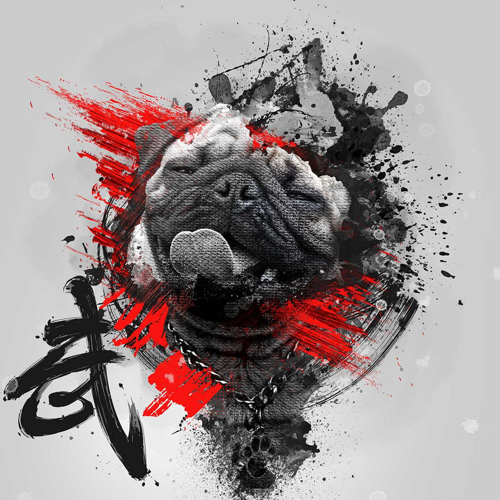 asian painting pet portrait