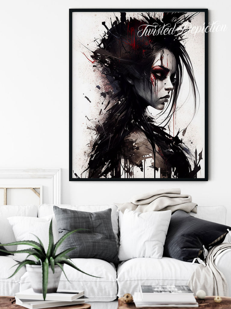abstract grunge woman face art